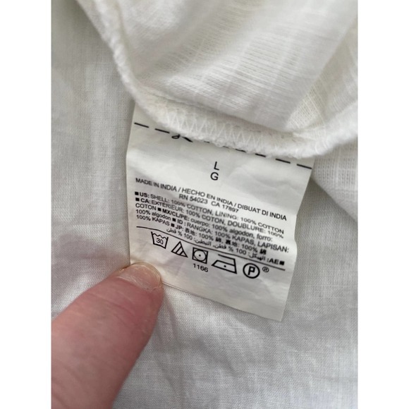 Old Navy Mini Dress LARGE Flutter Sleeves Calla Lily White NEW - Picture 10 of 10